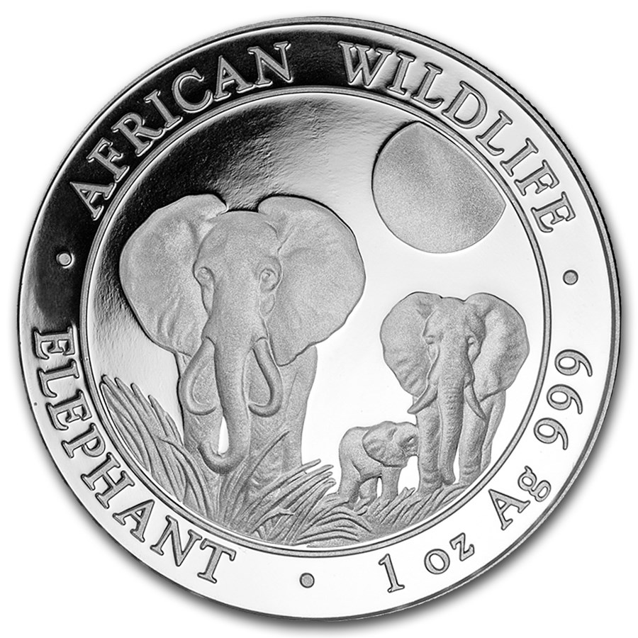 2014 Somalia 1 oz Silver Elephant BU