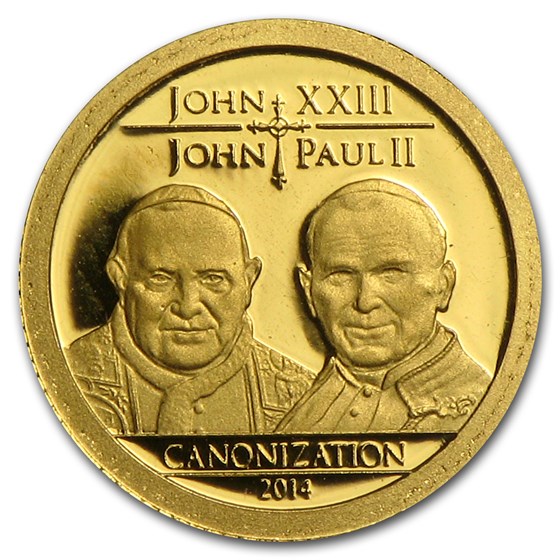 2014 Tanzania 1/2 gram Gold Canonization of the Popes 2014 Tanzania 1/2 gram Gold Canonization of the Popes