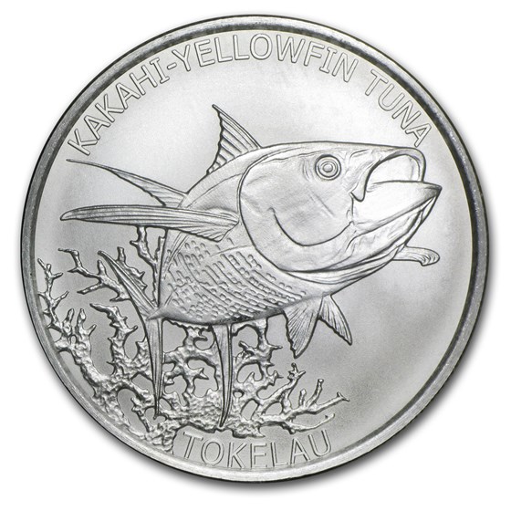 2014 Tokelau 1 oz Silver $5 Yellowfin Tuna