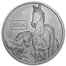 2014 Tokelau 1 oz Silver Lunar Series Yr of the Horse (Abrasions)