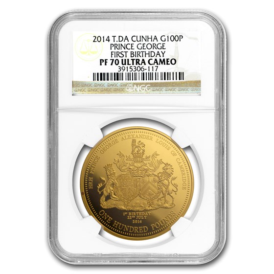 2014 Tristan Da Cunha Gold £100 Pound PF-70 NGC 2014 Tristan Da Cunha Gold £100 Pound PF-70 NGC