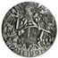2014 Tuvalu 2 oz Ag Gods of Olympus Poseidon BU (HR, Antiqued)