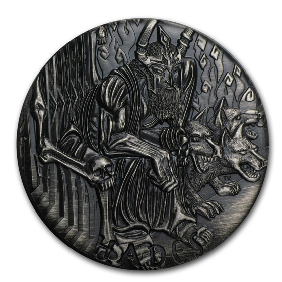2014 Tuvalu 2 oz Silver Gods of Olympus Hades BU (HR, Antiqued) 2014 Tuvalu 2 oz Silver Gods of Olympus Hades BU (HR, Antiqued)