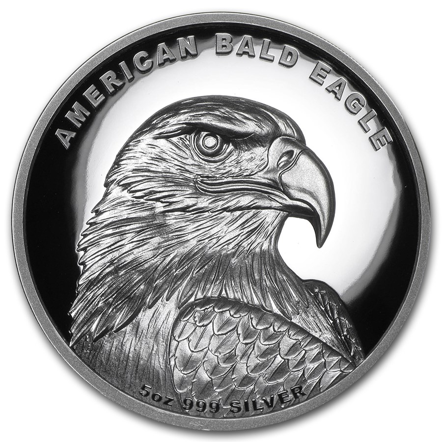 2014 Tuvalu 5 oz Silver American Bald Eagle (High Relief)