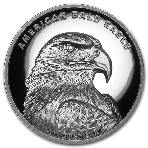 2014 Tuvalu 5 oz Silver American Bald Eagle (High Relief) 2014 Tuvalu 5 oz Silver American Bald Eagle (High Relief)