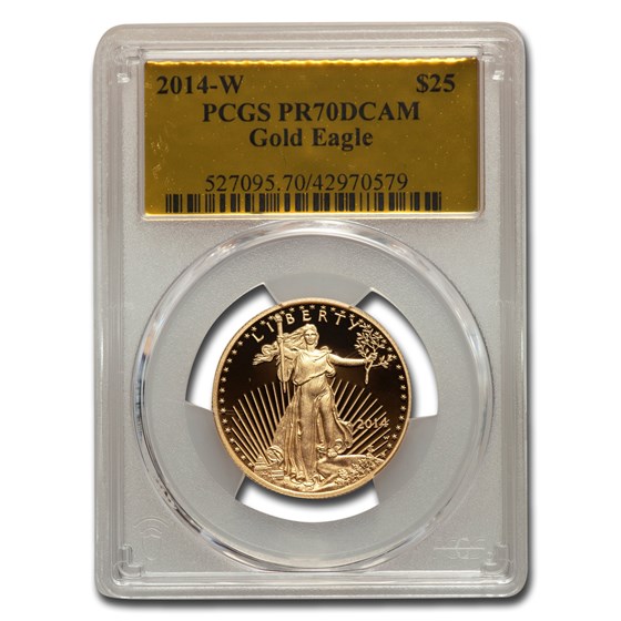 2014-W 1/2 oz Prf American Gold Eagle PR-70 PCGS (Gold Foil)