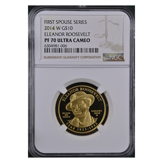 2014-W 1/2 oz Proof Gold Eleanor Roosevelt PF-70 NGC 2014-W 1/2 oz Proof Gold Eleanor Roosevelt PF-70 NGC