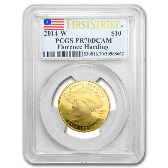 2014-W 1/2 oz Proof Gold Florence Harding PR-70 PCGS (FS) 2014-W 1/2 oz Proof Gold Florence Harding PR-70 PCGS (FS)