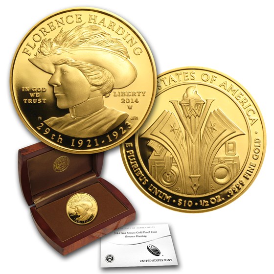 2014-W 1/2 oz Proof Gold Florence Harding (w/Box & COA) 2014-W 1/2 oz Proof Gold Florence Harding (w/Box & COA)