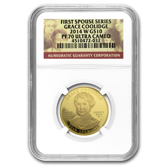2014-W 1/2 oz Proof Gold Grace Coolidge PF-70 NGC 2014-W 1/2 oz Proof Gold Grace Coolidge PF-70 NGC