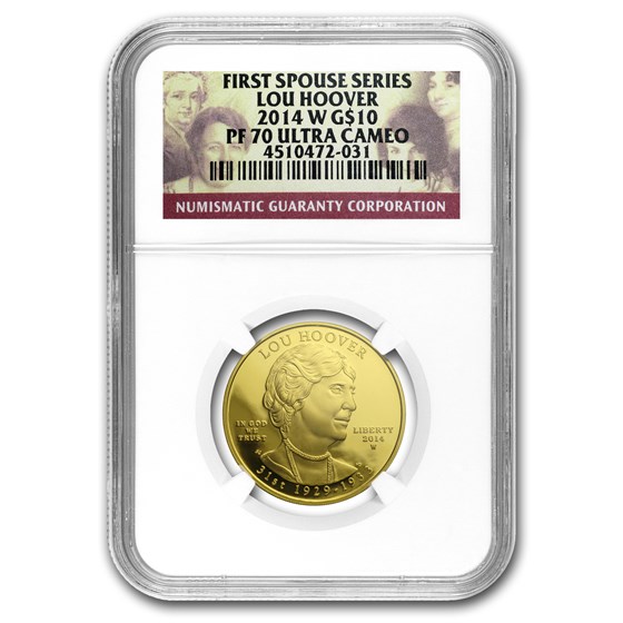 2014-W 1/2 oz Proof Gold Lou Hoover PF-70 NGC 2014-W 1/2 oz Proof Gold Lou Hoover PF-70 NGC