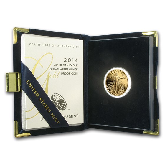 2014-W 1/4 oz Proof American Gold Eagle (w/Box & COA)