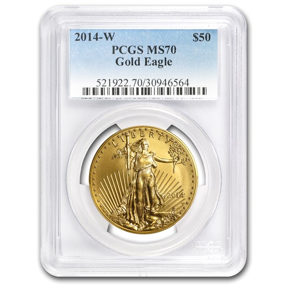 2014-W 1 oz Burnished Gold Eagle MS-70 PCGS 2014-W 1 oz Burnished Gold Eagle MS-70 PCGS