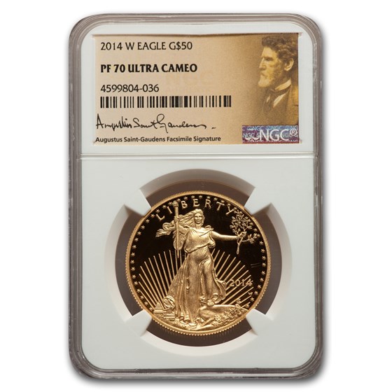 2014-W 1 oz Proof American Gold Eagle PF-70 NGC (St Gaudens) 2014-W 1 oz Proof American Gold Eagle PF-70 NGC (St Gaudens)
