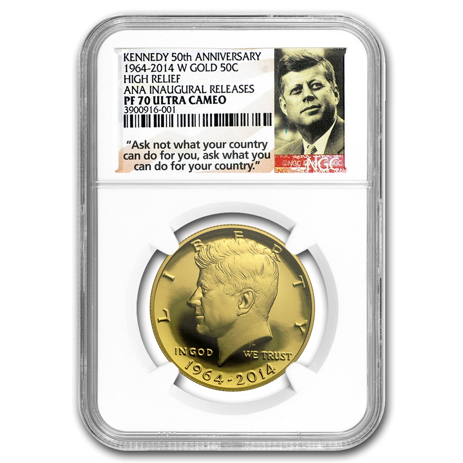 2014-W 3/4 oz Gold Kennedy 1/2 Dollar PF-70 NGC (ANA)