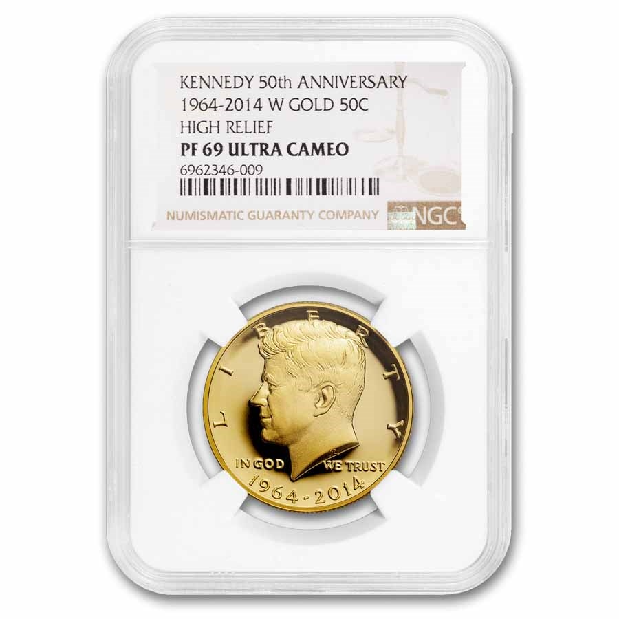 2014-W 3/4 oz Gold Kennedy Half Dollar Commem PF-69 NGC