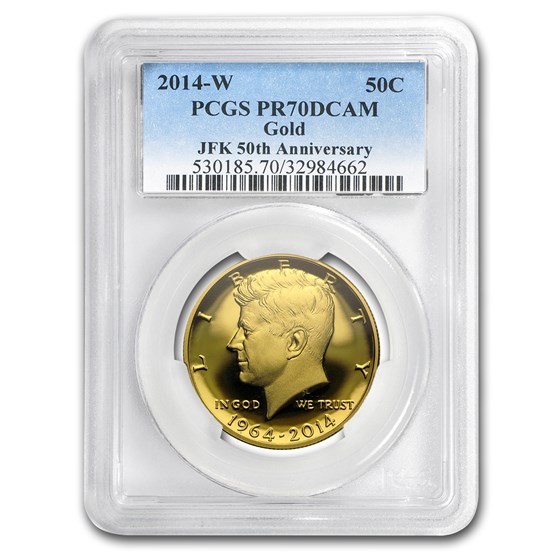 2014-W 3/4 oz Gold Kennedy Half Dollar Commem PR-70 PCGS 2014-W 3/4 oz Gold Kennedy Half Dollar Commem PR-70 PCGS