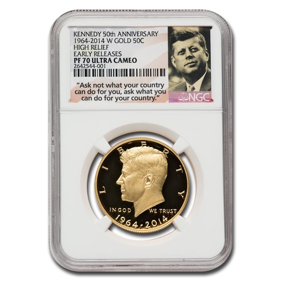 2014-W 3/4 oz Gold Kennedy Half Dollar PF-70 NGC (ER, JFK Label) 2014-W 3/4 oz Gold Kennedy Half Dollar PF-70 NGC (ER, JFK Label)