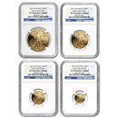 2014-W 4-Coin Proof American Gold Eagle Set PF-70 NGC (ER)