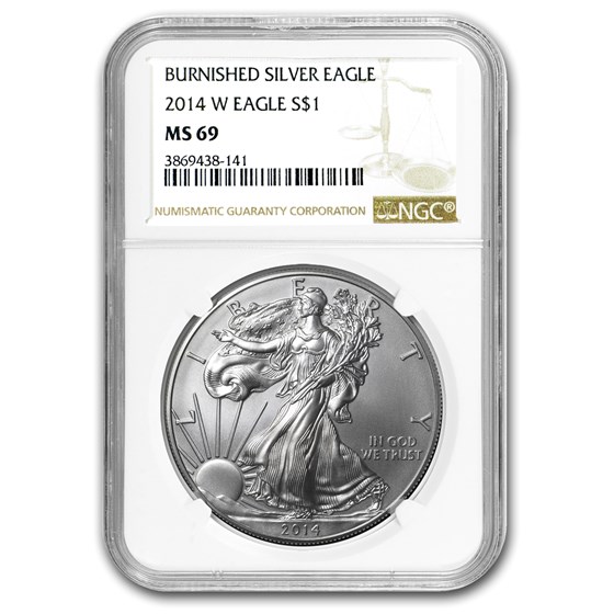 2014-W Burnished American Silver Eagle MS-69 NGC