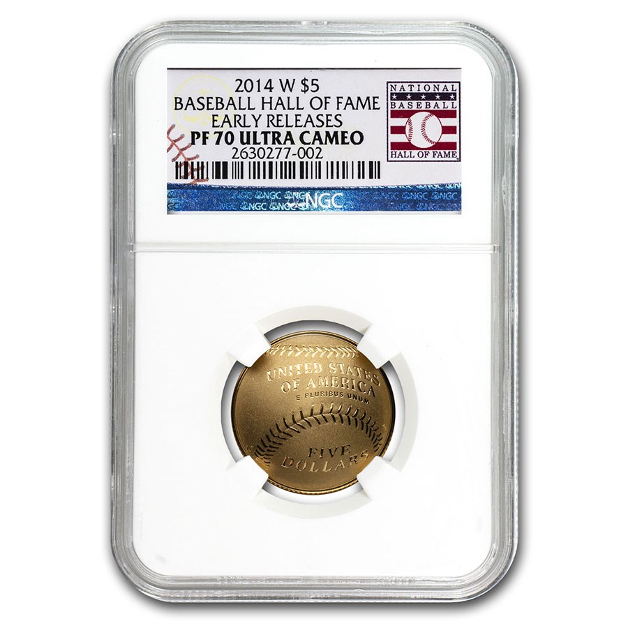 2014-W Gold $5 Baseball HOF Commem PF-70 NGC (ER)
