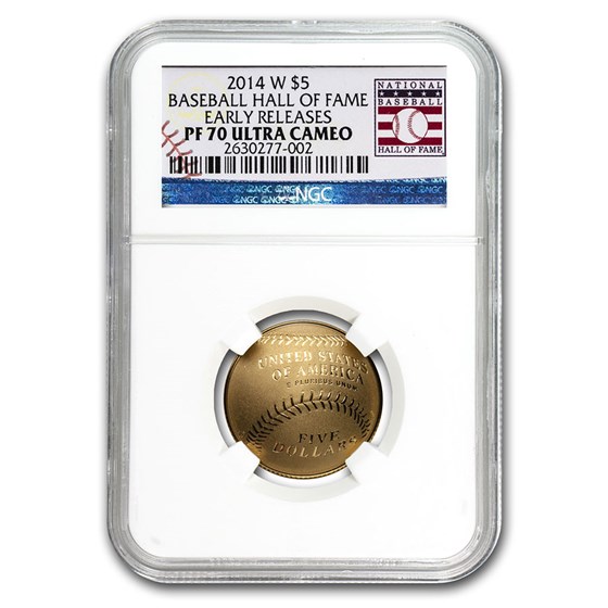 2014-W Gold $5 Baseball HOF Commem PF-70 NGC (ER) 2014-W Gold $5 Baseball HOF Commem PF-70 NGC (ER)