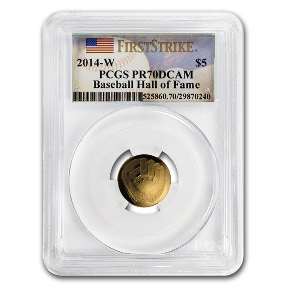 2014-W Gold $5 Commem Baseball HOF PR-70 PCGS (FS) 2014-W Gold $5 Commem Baseball HOF PR-70 PCGS (FS)