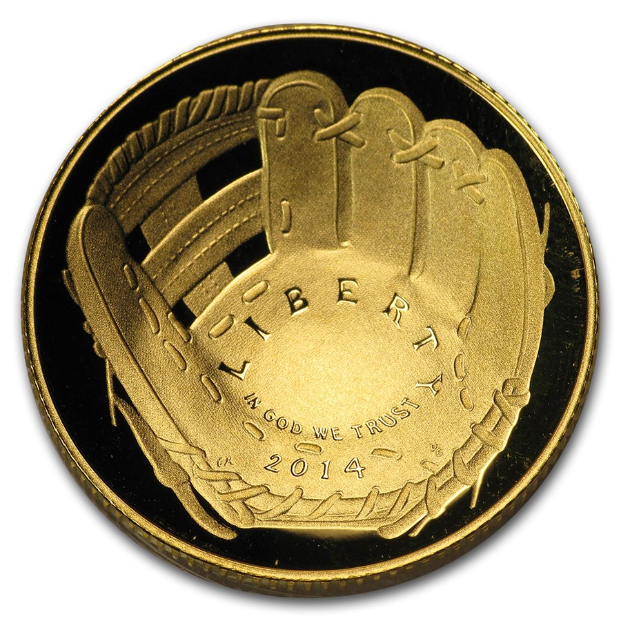 2014-W Gold $5 Commem Baseball HOF Proof (Capsule Only)