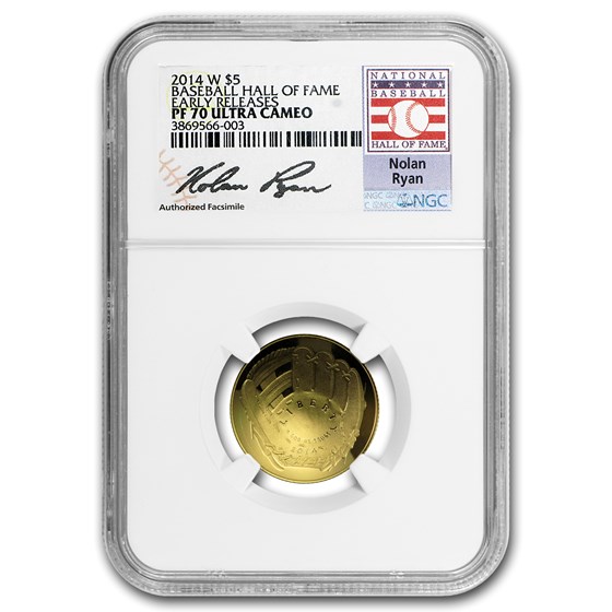 2014-W Gold $5 Commem HOF PF-70 NGC (ER, Nolan Ryan) 2014-W Gold $5 Commem HOF PF-70 NGC (ER, Nolan Ryan)