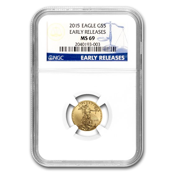 2015 1/10 oz American Gold Eagle MS-69 NGC (Early Releases) 2015 1/10 oz American Gold Eagle MS-69 NGC (Early Releases)