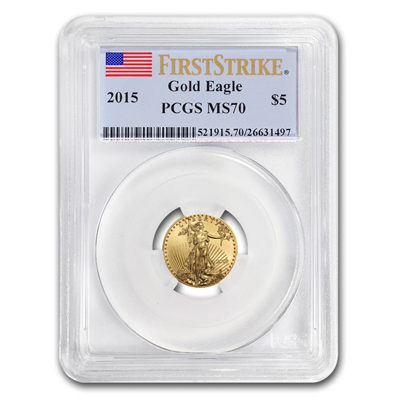2015 1/10 oz American Gold Eagle MS-70 PCGS (FirstStrike®) 2015 1/10 oz American Gold Eagle MS-70 PCGS (FirstStrike®)