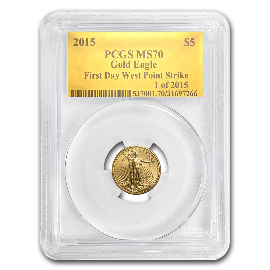 2015 1/10 oz American Gold Eagle MS-70 PCGS (FS, Gold Foil)