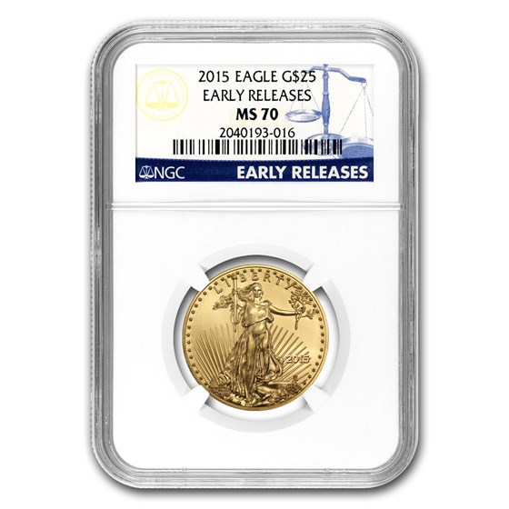 2015 1/2 oz American Gold Eagle MS-70 NGC (Early Releases) 2015 1/2 oz American Gold Eagle MS-70 NGC (Early Releases)