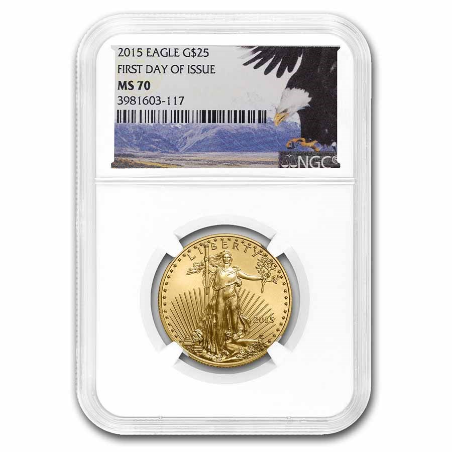 2015 1/2 oz American Gold Eagle MS-70 NGC (FDI)