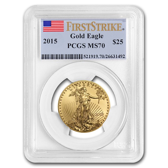 2015 1/2 oz American Gold Eagle MS-70 PCGS (FirstStrike®) 2015 1/2 oz American Gold Eagle MS-70 PCGS (FirstStrike®)