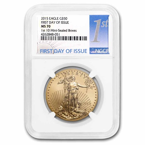 2015 1 oz American Gold Eagle MS-70 NGC (First Day of Issue) 2015 1 oz American Gold Eagle MS-70 NGC (First Day of Issue)