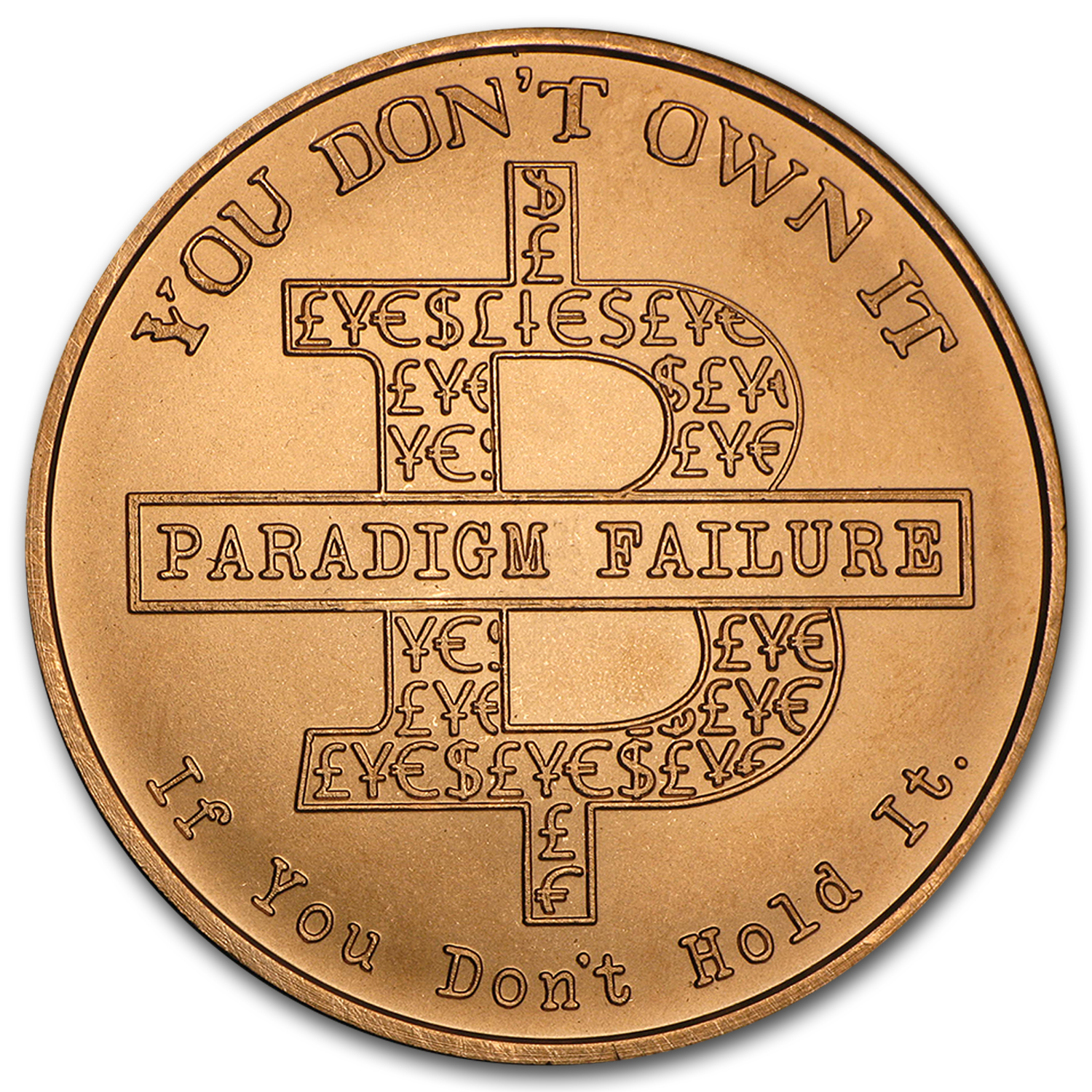 1 Oz - Bitcoin Design, .999 Fine Copper, Uncertified Collectible Copper  Round