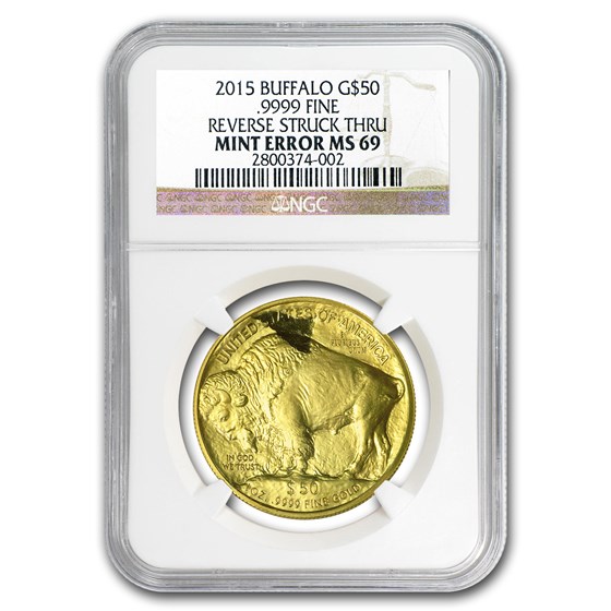2015 1 oz Gold Buffalo MS-69 NGC (Mint Error, Rev Struck Thru) 2015 1 oz Gold Buffalo MS-69 NGC (Mint Error, Rev Struck Thru)
