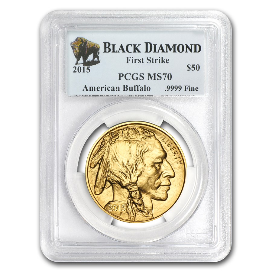 2015 1 oz Gold Buffalo MS-70 PCGS (FS, Black Diamond)