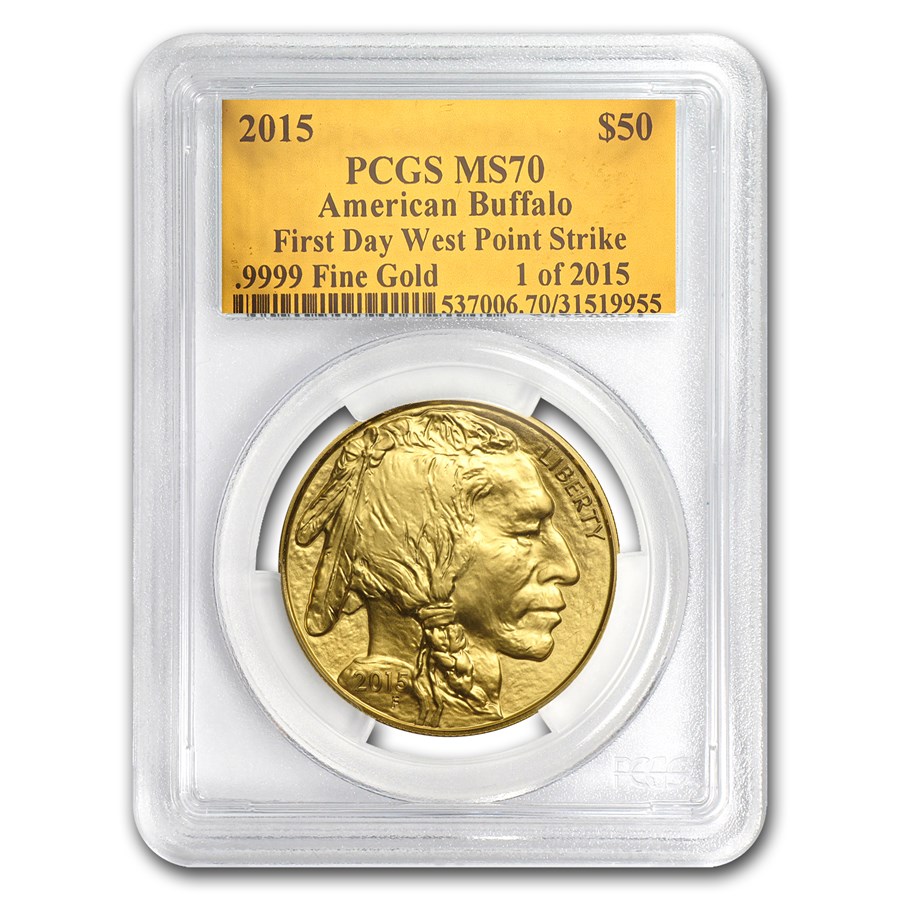 2015 1 oz Gold Buffalo MS-70 PCGS (FS, Gold Foil)