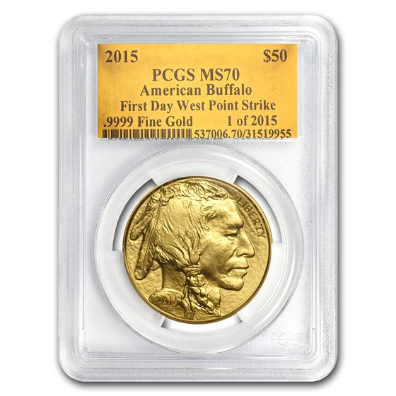 2015 1 oz Gold Buffalo MS-70 PCGS (FS, Gold Foil) 2015 1 oz Gold Buffalo MS-70 PCGS (FS, Gold Foil)