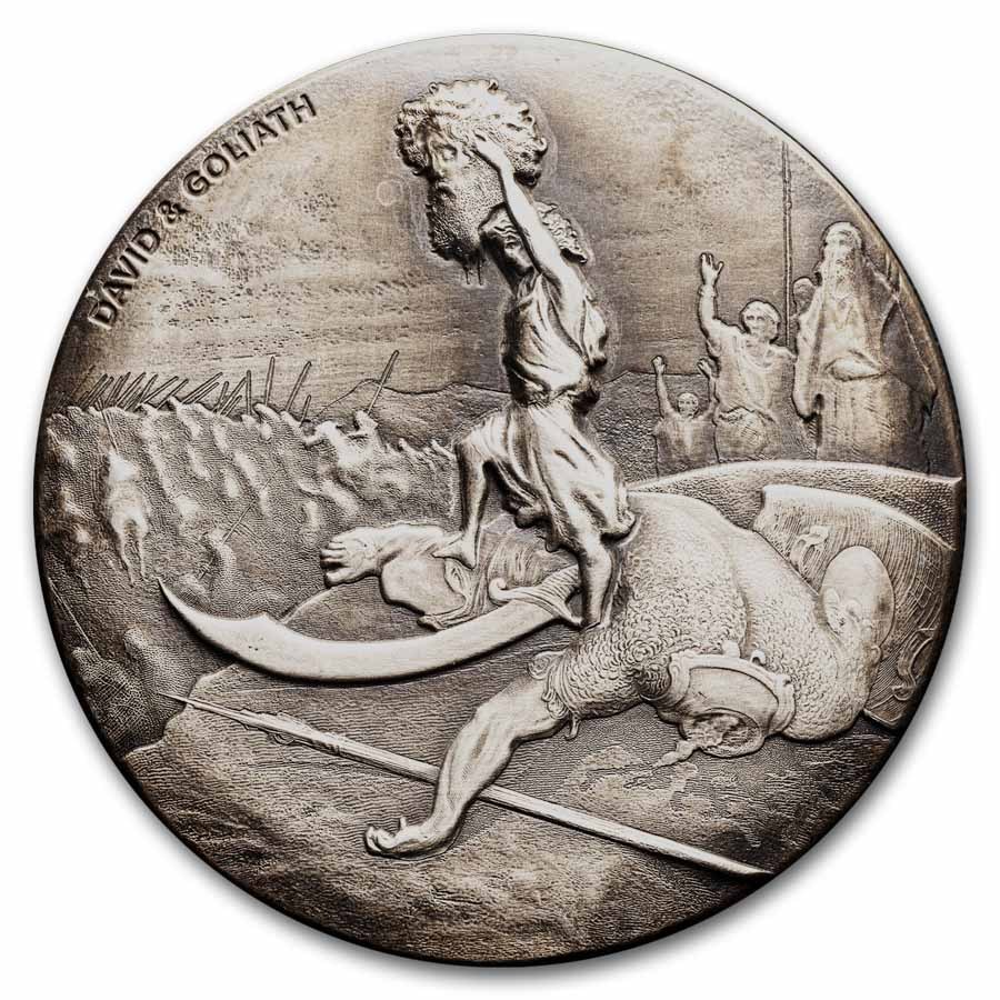 2015 2 oz Silver Coin - Biblical (David & Goliath, Coin Only)