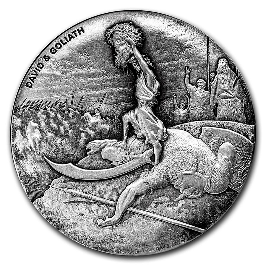 2015 2 oz Silver Coin - Biblical Series (David & Goliath)