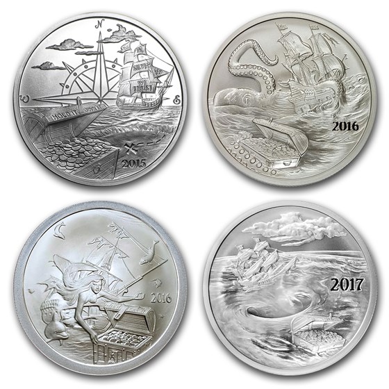 2015-2017 1 oz Silver 4 coin Silverbug Island Set (BU) 2015-2017 1 oz Silver 4 coin Silverbug Island Set (BU)