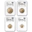 2015 4-Coin American Gold Eagle Set MS-70 NGC (Buchanan)