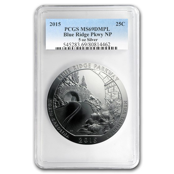 2015 5 oz Silver ATB Blue Ridge MS-69 DMPL PCGS (FirstStrike®) 2015 5 oz Silver ATB Blue Ridge MS-69 DMPL PCGS (FirstStrike®)