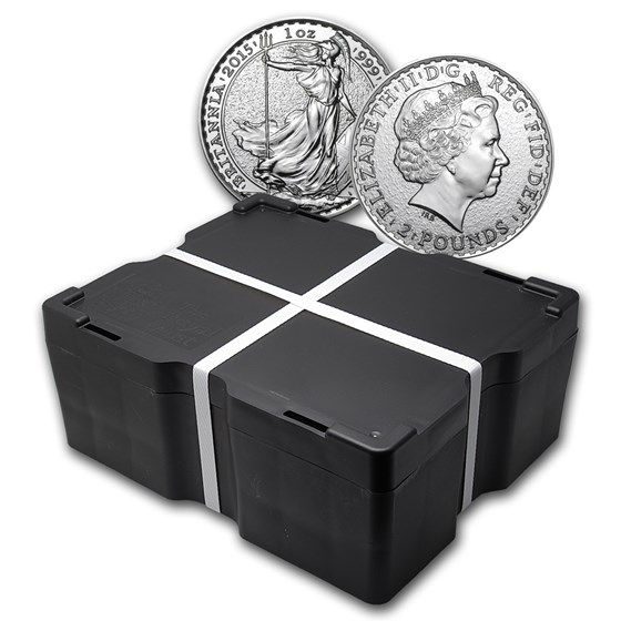 2015 500-Coin 1 oz Silver Britannia Monster Box BU 2015 500-Coin 1 oz Silver Britannia Monster Box BU