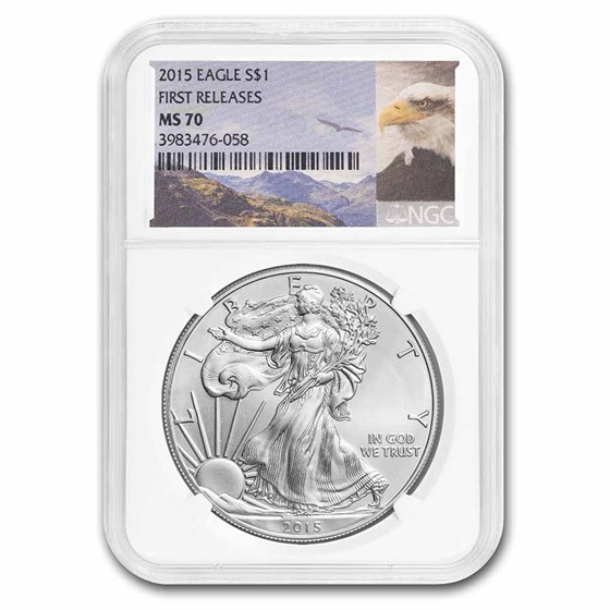 2015 American Silver Eagle MS-70 NGC (FR, Eagle Label) 2015 American Silver Eagle MS-70 NGC (FR, Eagle Label)