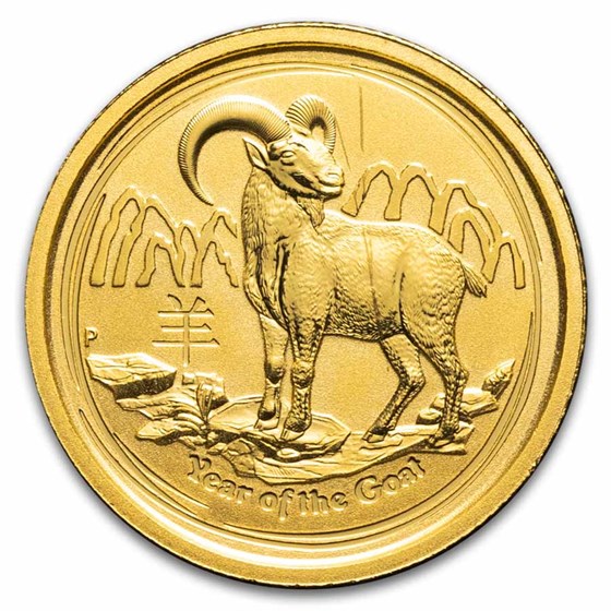 2015 Australia 1/10 oz Gold Lunar Goat BU (Abrasions) 2015 Australia 1/10 oz Gold Lunar Goat BU (Abrasions)