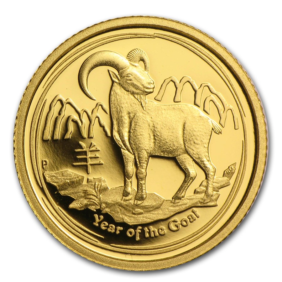 2015 Australia 1/10 oz Gold Lunar Goat Proof (w/box and COA)